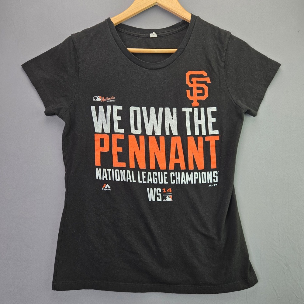 Majestic SF Giants T Shirt 2014 World Series NL Champions Black S Graphic Tee